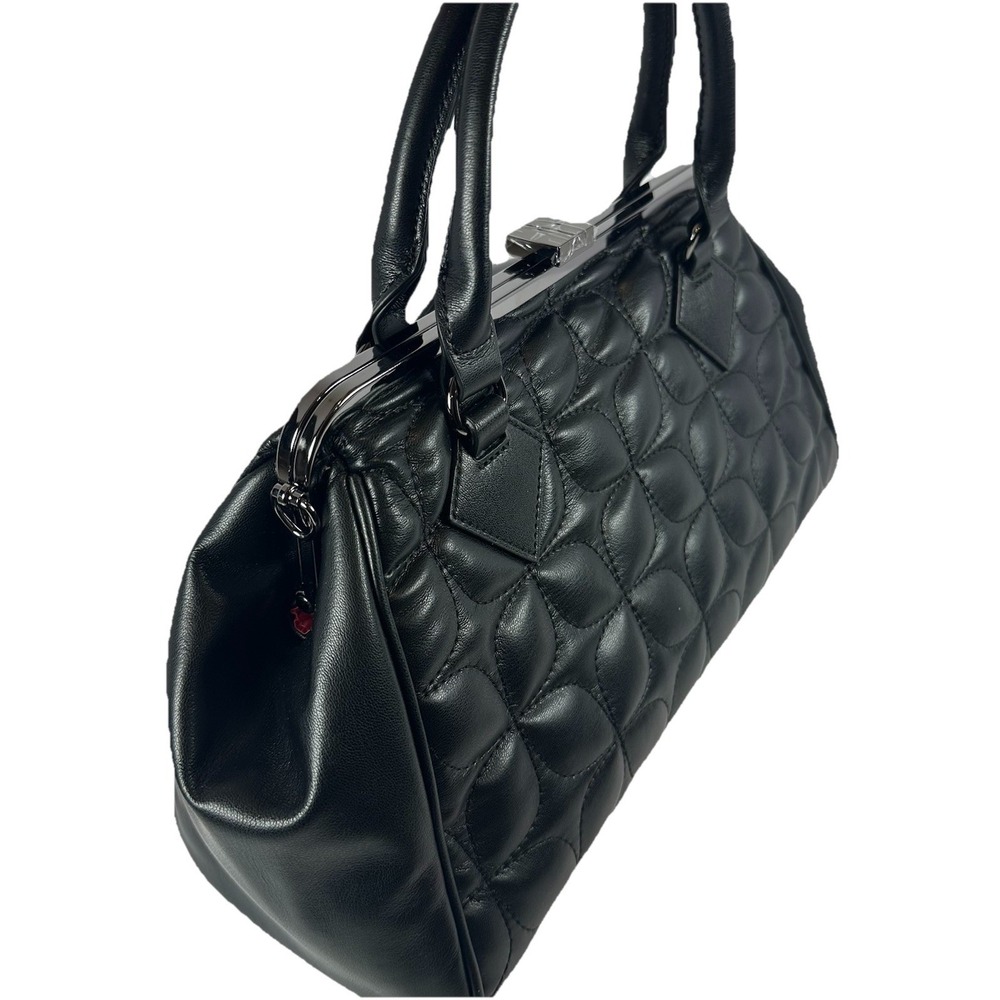 Paris Hilton Camden Frame Bag Black Quilted Satchel Top Handle Y2K NWT - Picture 12 of 13
